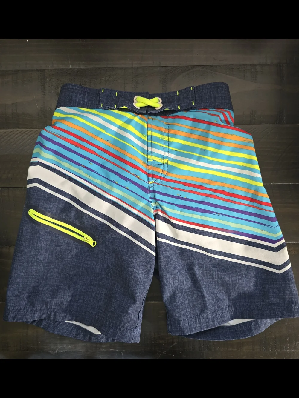 Boys Hot Wheels Neon Green Raglan Swim Top